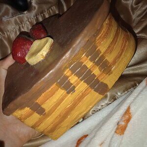 Handmade pancake heart jar- stationary- hand painted🥞🍓💕